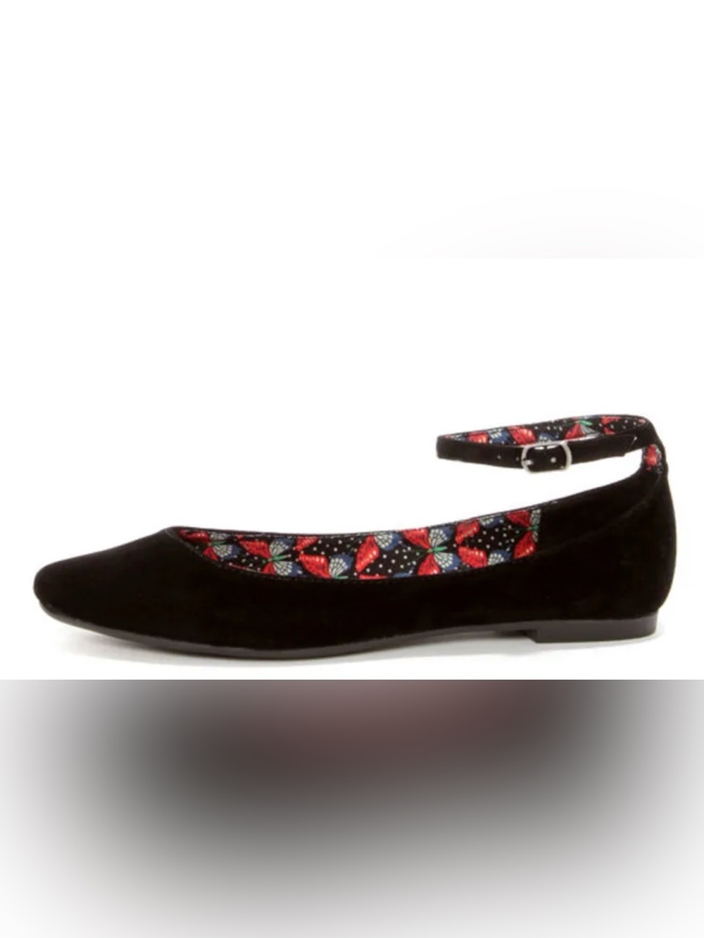 Bamboo Object Black Velvet Pointed Flats size 6.5